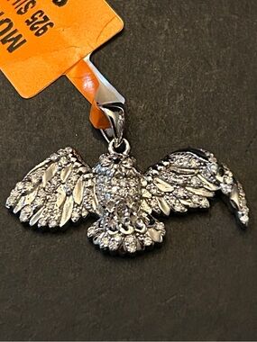 2.00CTW Pave’ Moissanite Owl 🦉 Pendant Necklace set in 925 Sterling Silver